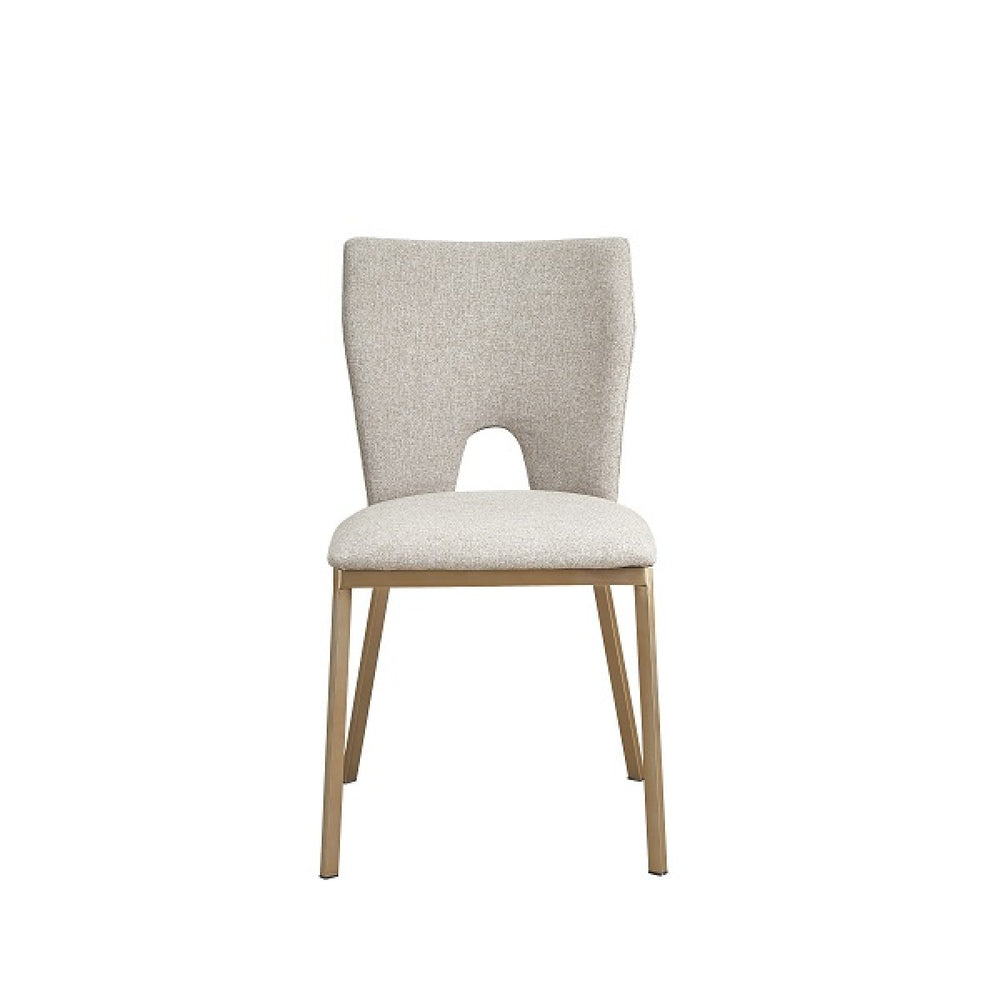 Burton - Modern Beige & Brass Dining Chair sold in Set of 2 - Atmosphere Interiors