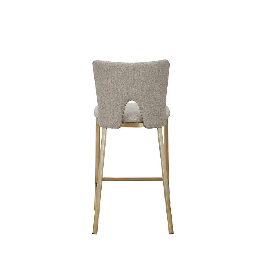 Burton - Contemporary Beige + Brass Counter Stool Set of Two - Atmosphere Interiors