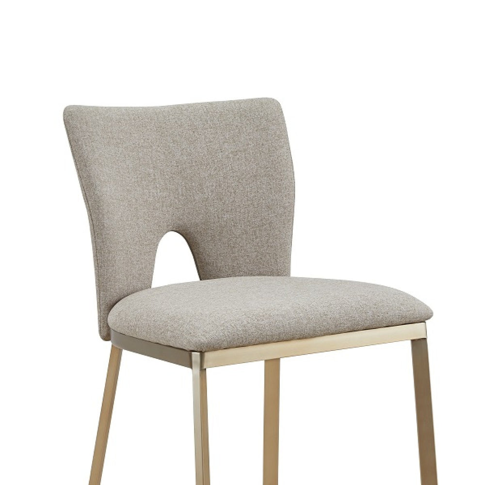 Burton - Contemporary Beige + Brass Counter Stool Set of Two - Atmosphere Interiors