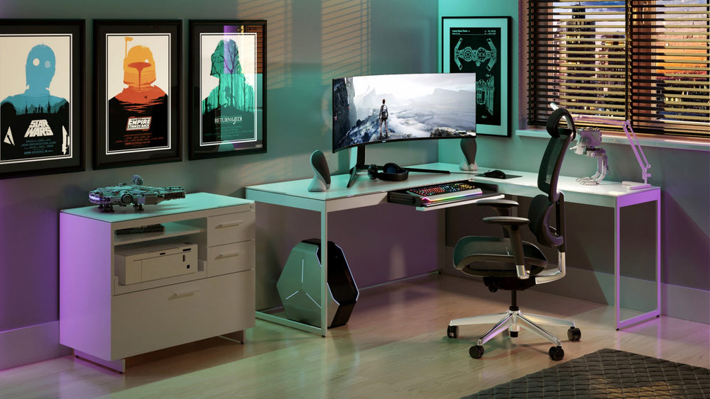 BDI Centro 6401 Modern White Home Office Desk - Atmosphere Interiors