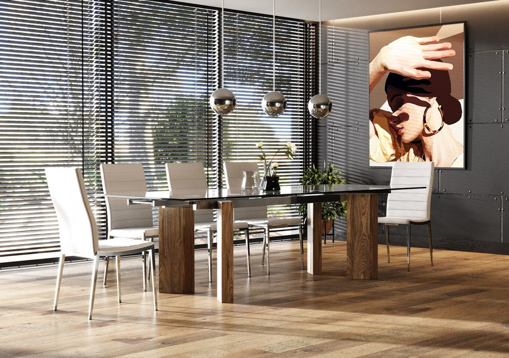 SKORPIO EXTENDABLE GLASS DINING TABLE - Atmosphere Interiors