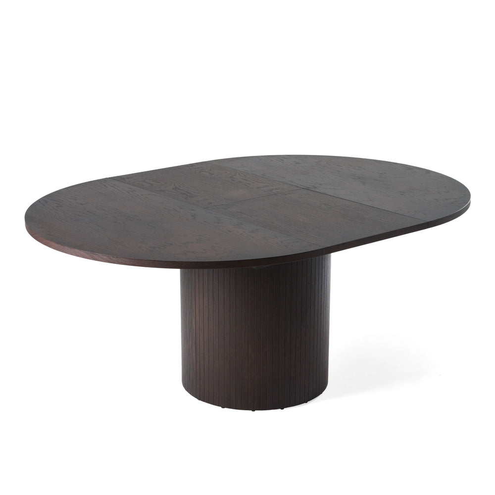 Naples - Modern Brown Round Dining Table with Extension