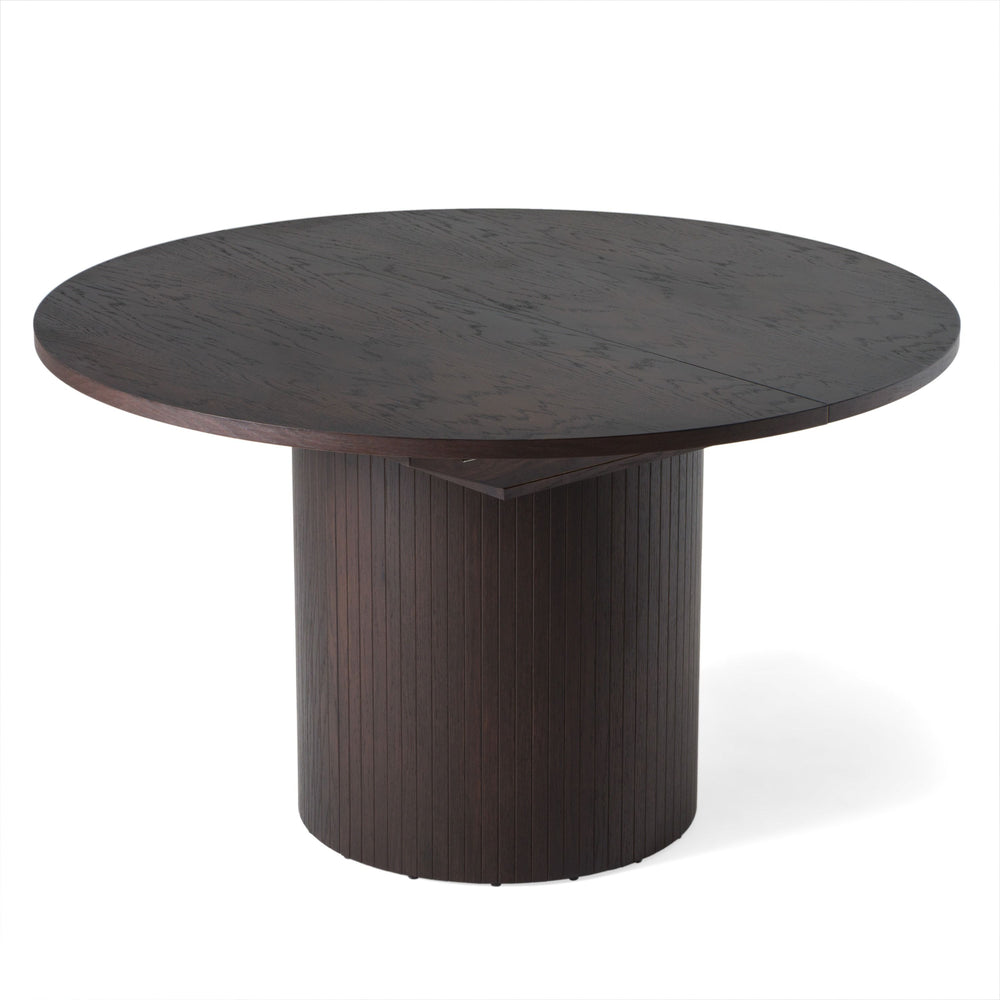 Naples - Modern Brown Round Dining Table with Extension
