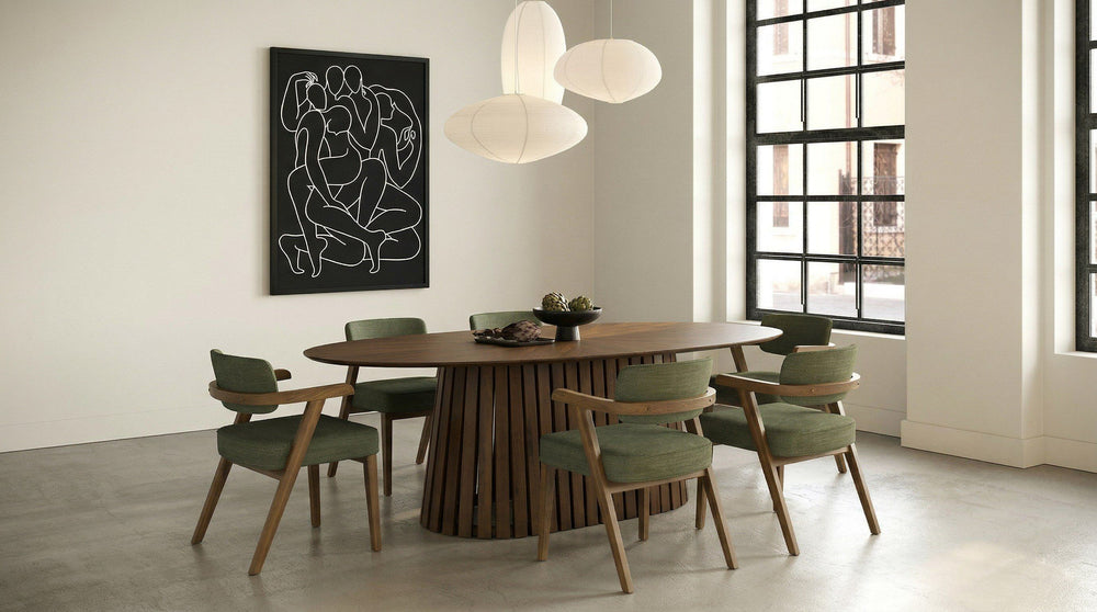 Turner - Mid-Century Modern Walnut Oval Dining Table