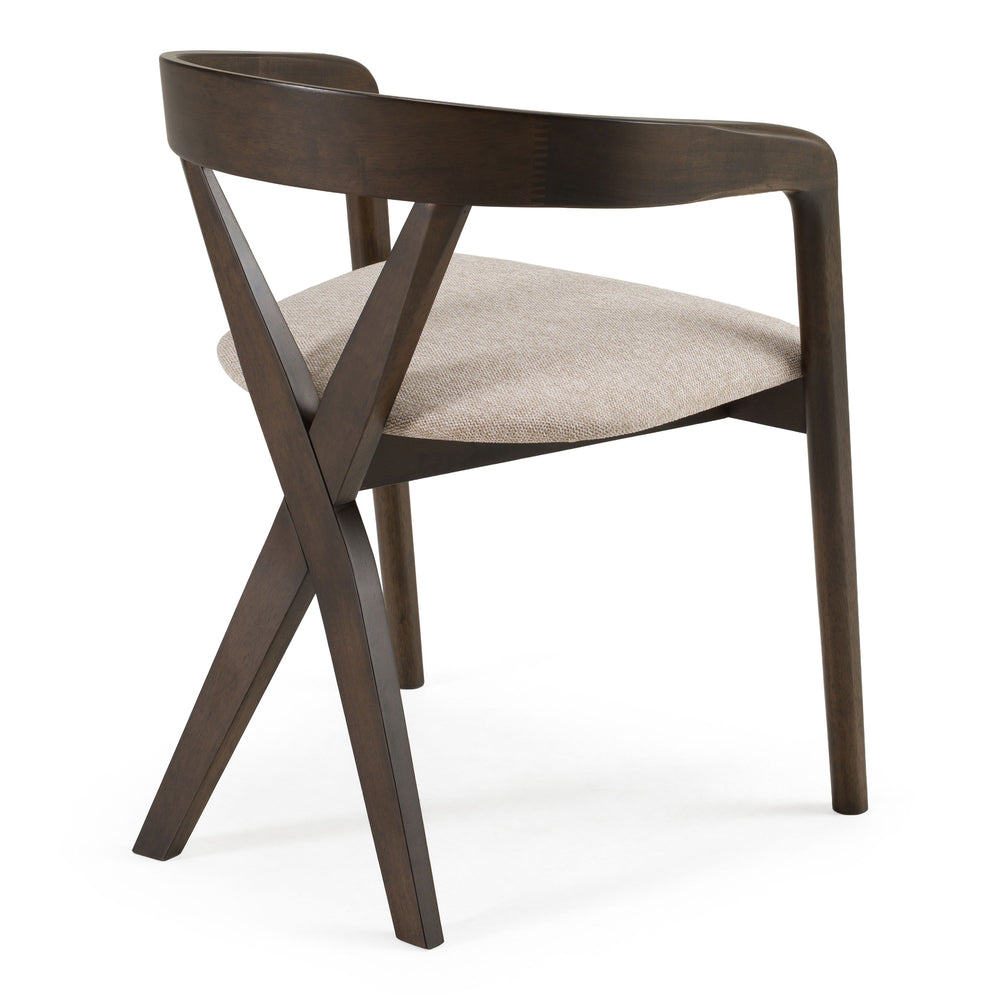Webber - Mid-Century Modern Light Grey Fabric + Wenge Dining Chair