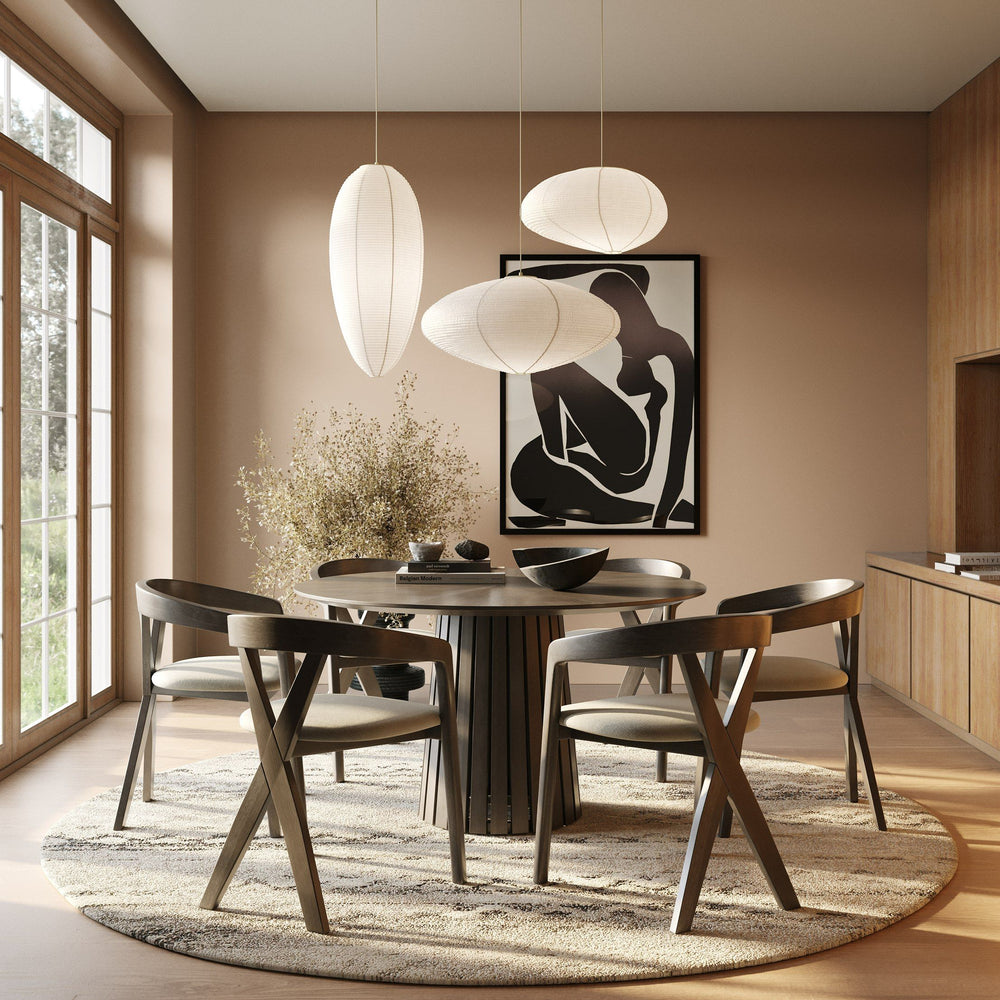 Webber - Mid-Century Modern Wenge Round Dining Table