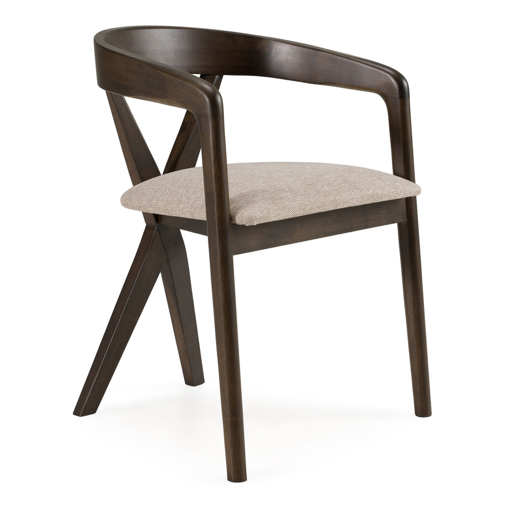 Webber - Mid-Century Modern Light Grey Fabric + Wenge Dining Chair