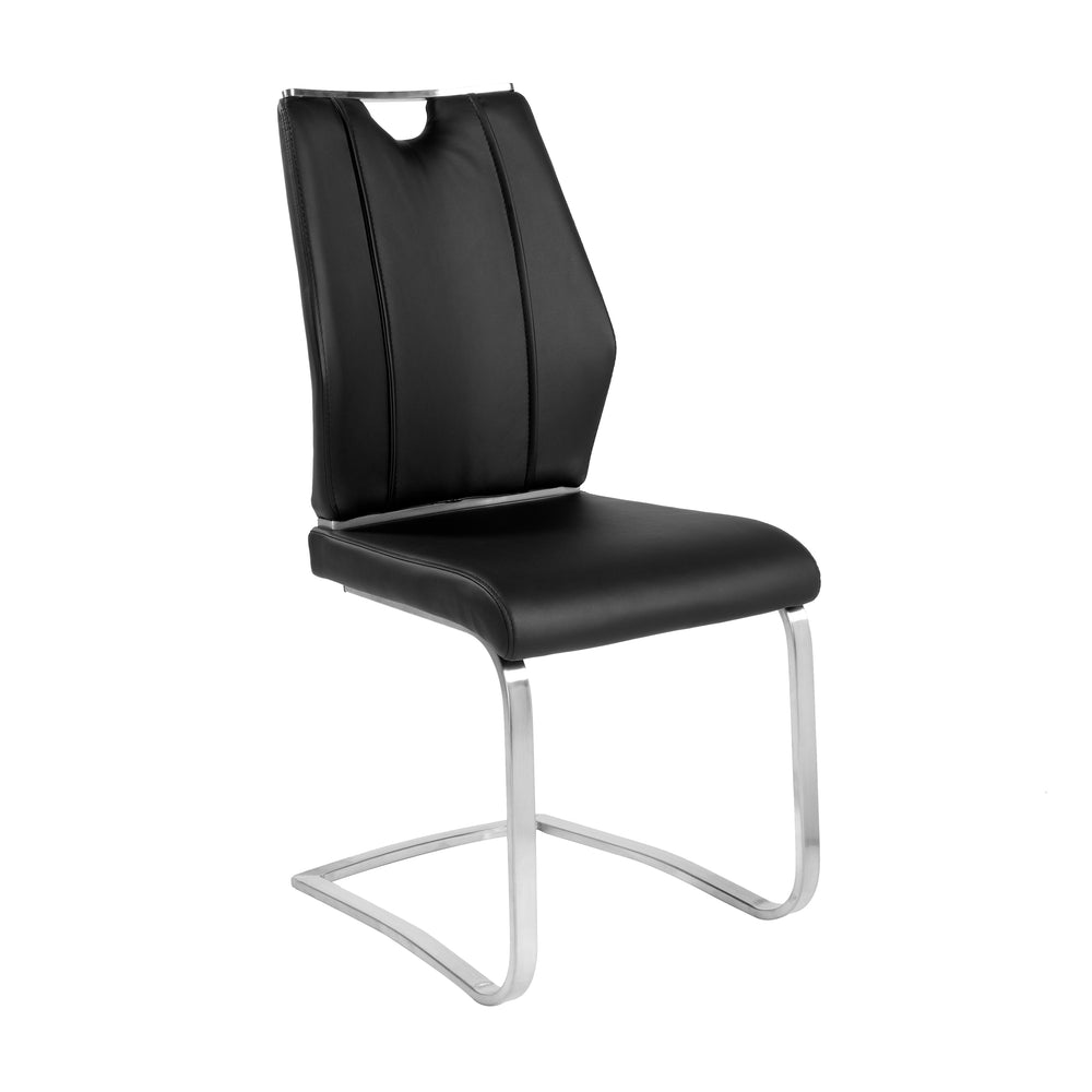 Lexington Side Chair Brushed Stainless Steel Base - Atmosphere Interiors