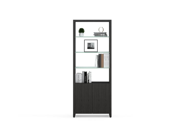 BDI Linea 5802 Expandable Modern Bookcase with Glass Shelves - Atmosphere Interiors