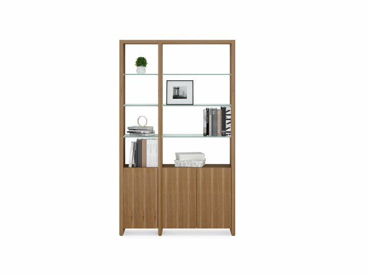 BDI Linea 5801 Expandable Narrow Bookshelf With Glass Shelves - Atmosphere Interiors