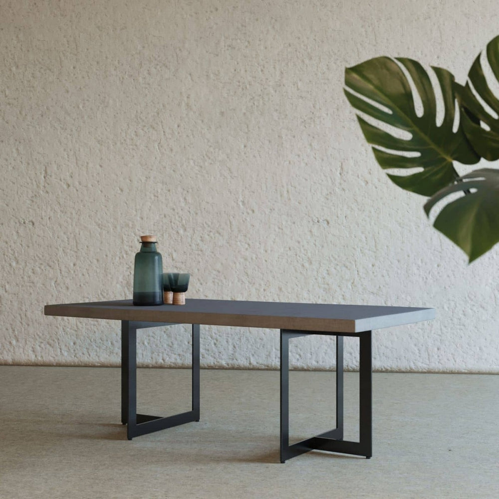 Sharon Modern Concrete & Black Metal Coffee Table - Atmosphere Interiors
