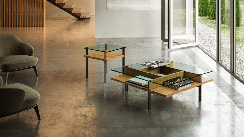 BDI Terrace 1156 Modern Glass End Table - Atmosphere Interiors